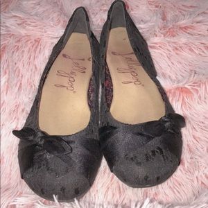 Jelly pop black Bow tie Flats